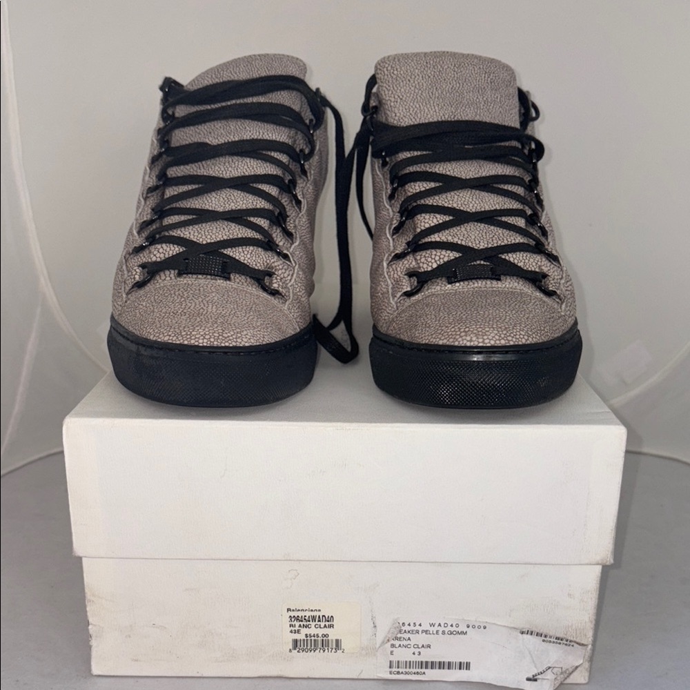 Balenciaga Arena Leather High-Top Trainers Stingray Print